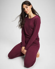 VELVET PLUM - Ruched Long Sleeve Pajama Tee | Soma