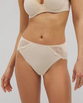 PALE SAND - Embraceable High-Leg Panty with Crochet Lace | Soma