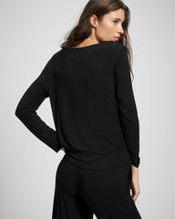 BLACK - Long-Sleeve Pajama Top | Soma