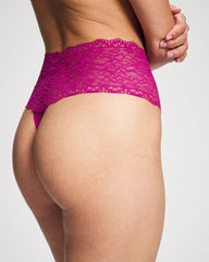 MAGENTA ORCHID - High-Waist Thong Panty with Enchanting Lace | Soma