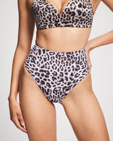 DIVINE LEOPARD MINI TAUPE - Tummy High-Waist Thong Panty | Soma