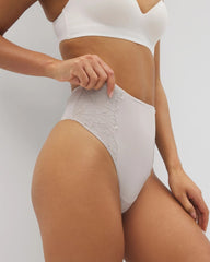 GRAY GLASS - High-Waist Thong Panty With Lace | Soma