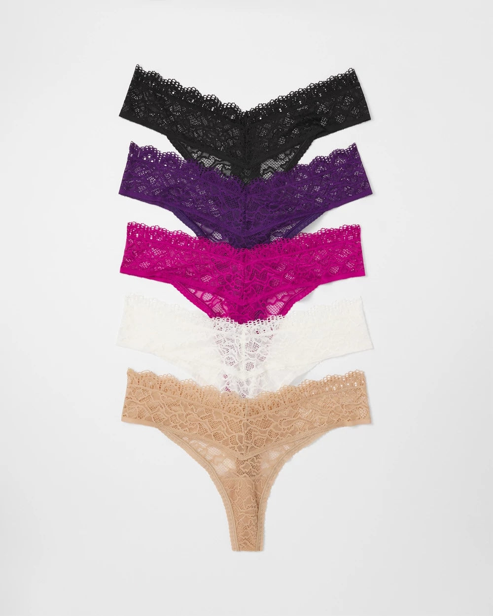 MAJESTIC PURPLE MULTIPACK - Thong Panty with Enchanting Lace 5 Pack | Soma