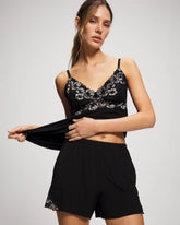 BLACK - Lace Trim Shorts | Soma