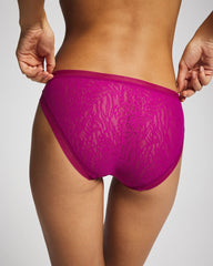 MAGENTA ORCHID - Soma Bikini Panty with Stretch Lace | Soma