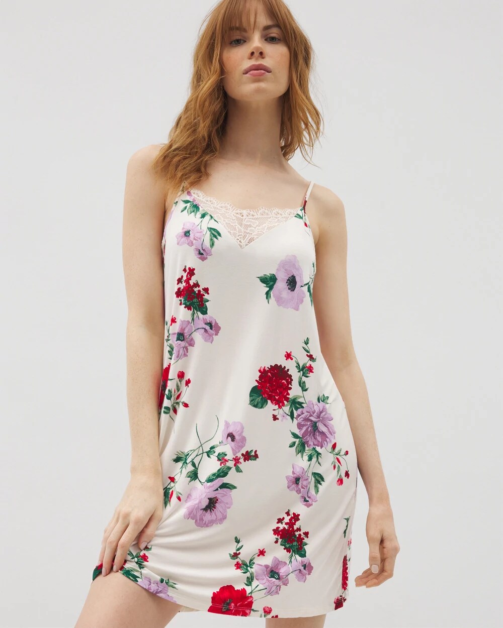 RHAPSODY FLORAL SUGAR - Lace Trim Chemise | Soma