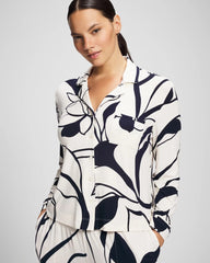 NOUVEAU FLORA CHAMP - Long-Sleeve Notch Collar Pajama Top | Soma
