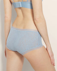 DUSTY BLUE - Soma Boyshort Panty with Stretch Lace | Soma