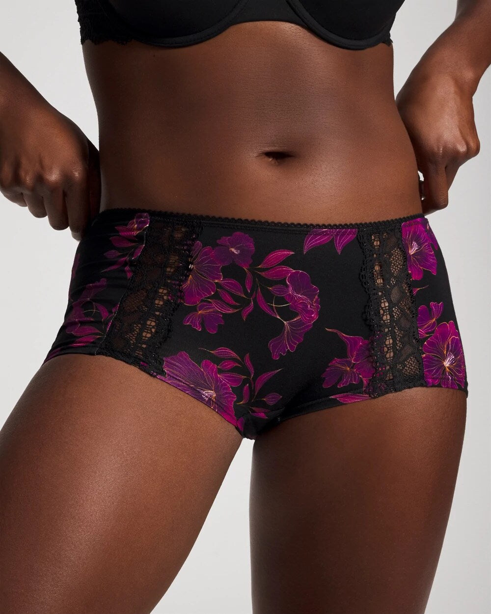 GILDED BLOOMS MAGENTA M - Lace Boyshort Panty | Soma