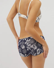 MEANDERING GARDEN M NAVY - Lace Boyshort Panty | Soma
