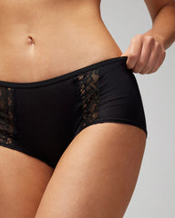 BLACK - Boyshort Panty with Enchanting Lace | Soma
