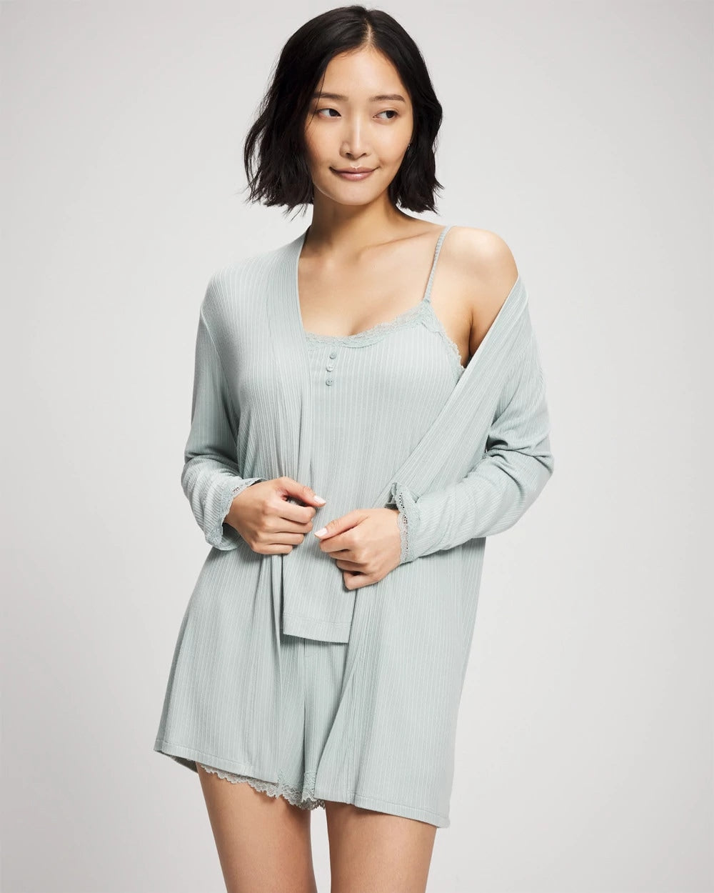 GREEN MIST - Pointelle Pajama Cardi | Soma