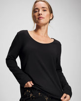 BLACK - Long Sleeve Pajama Top | Soma