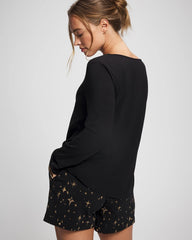 BLACK - Long Sleeve Pajama Top | Soma