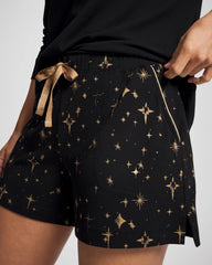 STELLAR SCENE BLACK/FOIL - Pajama Shorts | Soma