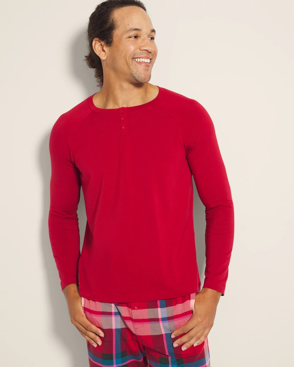 PAINT THE TOWN RED - Men's Henley Pajama Top | Soma