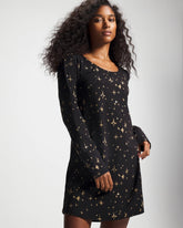 STELLAR SCENE BLACK/FOIL - Long-Sleeve Sleepshirt | Soma