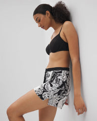 STAMPED FLORAL SCARF BLK - Pajama Shorts | Soma