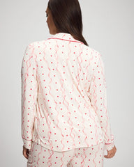 COQUETTE VALENTINE CHAMP - Cool Nights Long Sleeve Notch Collar with Piped Placket Pajama Top | Soma