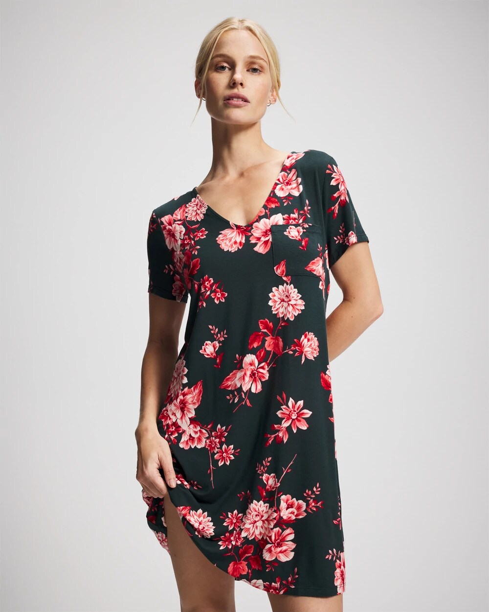 COTTAGE FLORAL GREEN - Short Sleeve Sleepshirt | Soma