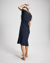 MOVEMENT DOT NAVY - Short Sleeve Long Sleepshirt | Soma