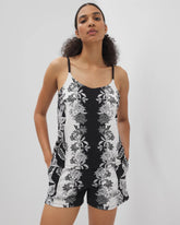 STAMPED FLORAL SCARF BLK - Flyaway Pajama Cami | Soma