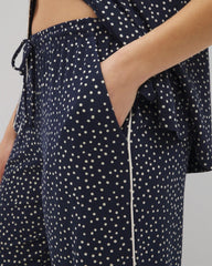 DOT OBSESSED NAVY - Piped Crop Pajama Pants | Soma