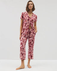 KASHMIR PAISLEY KISS - Piped Crop Pajama Pants | Soma