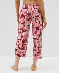 KASHMIR PAISLEY KISS - Piped Crop Pajama Pants | Soma