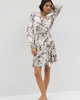 PALM PERFECT CHAMPAGNE - Long-Sleeve Short Robe | Soma