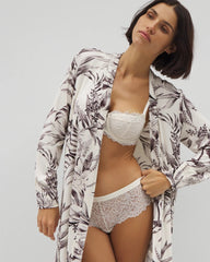 PALM PERFECT CHAMPAGNE - Long-Sleeve Short Robe | Soma