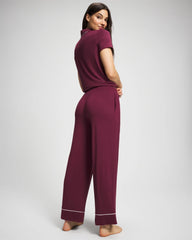 VELVET PLUM - Solid Piped Pajama Pant | Soma