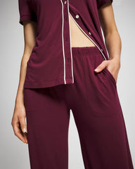 VELVET PLUM - Solid Piped Pajama Pant | Soma