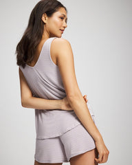 NIGHTCAP STRIPE LILAC ASH - V-Neck Pajama Tank | Soma