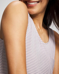 NIGHTCAP STRIPE LILAC ASH - V-Neck Pajama Tank | Soma