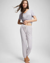 NIGHTCAP STRIPE LILAC ASH - Banded Ankle Pajama Pant | Soma