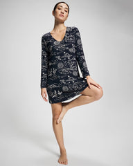 COSMIC BALLET NAVY - Long-Sleeve Sleepshirt | Soma