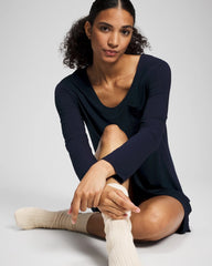NIGHTFALL NAVY - Long-Sleeve Sleepshirt | Soma