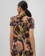 PARROT-DISO PLUME G PLUM - Short Sleeve Notch Collar Pajama Top | Soma