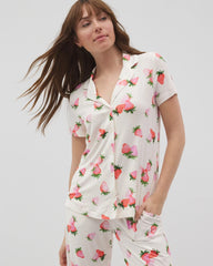 BERRY BEST CHAMPAGNE - Short Sleeve Notch Collar Pajama Top | Soma