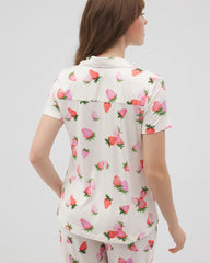 BERRY BEST CHAMPAGNE - Short Sleeve Notch Collar Pajama Top | Soma
