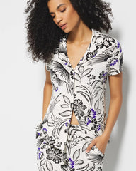 FLY BY NIGHT CHMPGNE DRMS - Short Sleeve Notch Collar Pajama Top | Soma