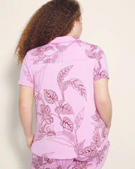 BALI BATIK META MAUVE - Short Sleeve Notch Collar Pajama Top | Soma