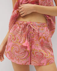 SHOW OFF PAISLEY P GUAVA - Cotton Voile Pajama Short | Soma