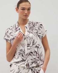 PALM PERFECT CHAMPAGNE - Short-Sleeve Button-Front Pajama Top | Soma