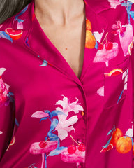 ORANGE YOU GLAD PINK COSM - Long-Sleeve Notch Collar Pajama Top | Soma