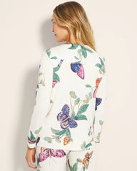 WINGED WONDERS DRAMA CHMP - Piped Long-Sleeve Notch Pajama Top | Soma