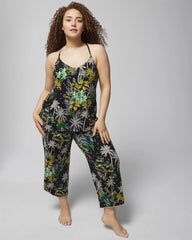 OASIS PALMS BLACK/WS - Lace Pajama Cami | Soma