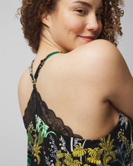 OASIS PALMS BLACK/WS - Lace Pajama Cami | Soma