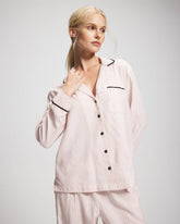STOCKING STRIPE VERT PINK - Long-Sleeve Notch Collar Pajama Top | Soma